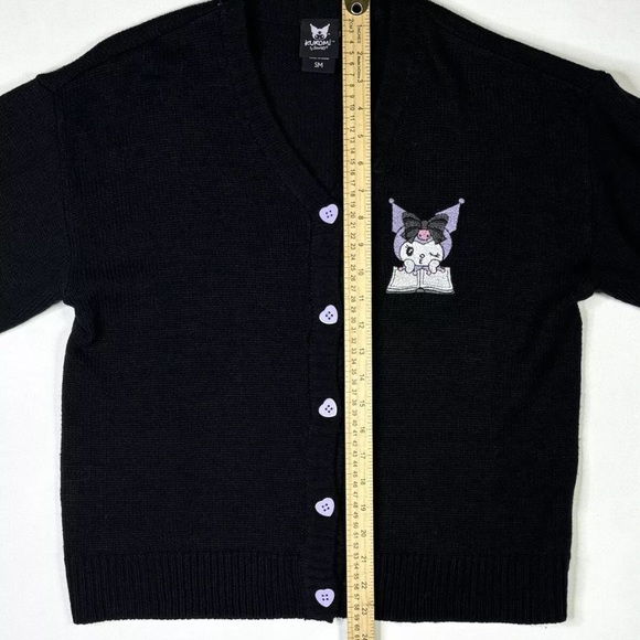 Kuromi Sanrio Embroidered Cardigan Women’s Small Sweater Fortune Teller Black - Picture 13 of 13